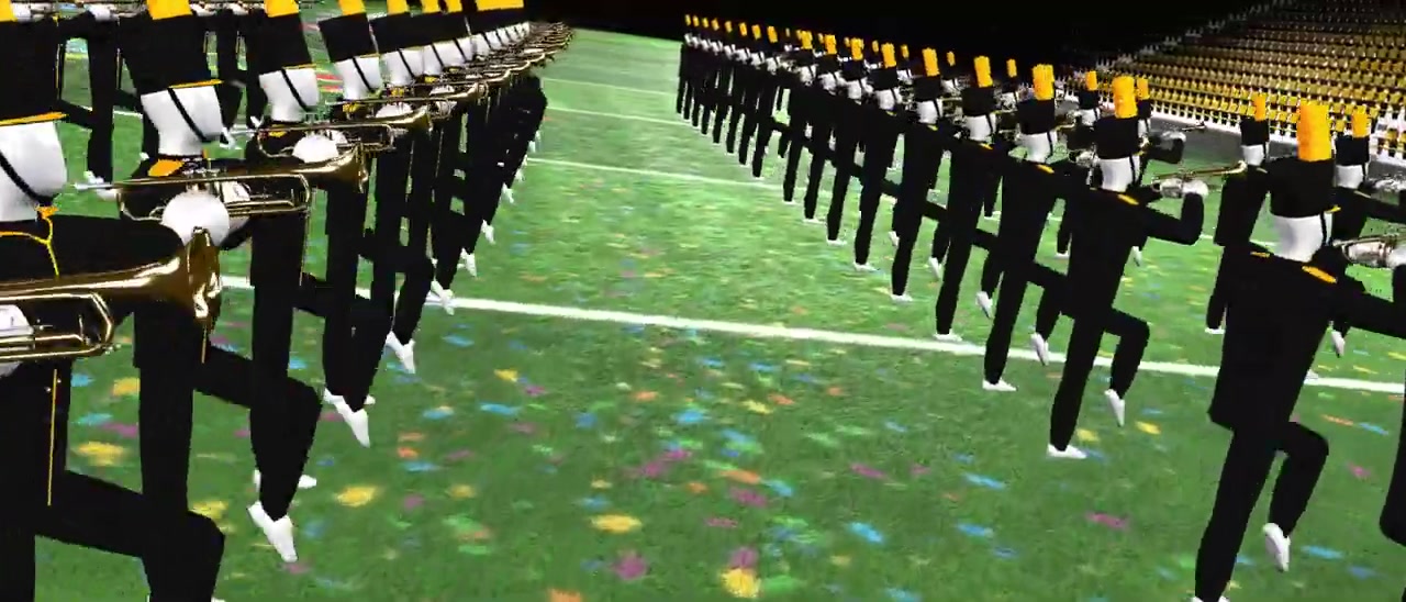 Fireworks bursting over the fifty yard line